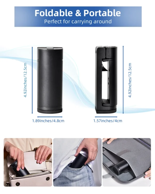 Eary Airplane Travel Essentials Phone Holder Universal Handsfree Phone Mount Stand for Flying Desk with 360°Rotation Pocket Size