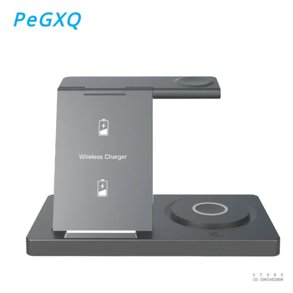 Fast Wireless Charger 3 in 1 Foldable Charging Station for IPhone 16 15 14 13 12 11 IWatch 9 8 7 6 5 Airpods Pro/3 for Samsung