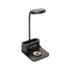Multi-Function Wireless Charger with Clock Bedside Lamp Wireless Charging Pad with Alarm Clock & Pen Holder Desk Lamp