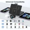 3 in 1 Foldable Wireless Charger for Samsung - Charging Dock for Galaxy S24/S23/Z Fold/Z Flip, Watch 7/6 Classic, Buds Pro